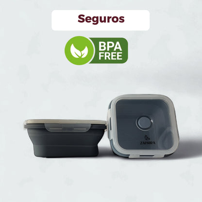 Juego x 2 recipientes plegables cuadrados - Zaphira Online