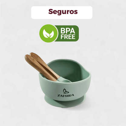 Tazón antideslizante para bebés de silicona segura - Zaphira Online
